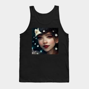 Charming Christmas Angel Face Tank Top